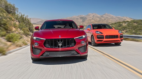 2020 Porsche Cayenne Turbo Coupe vs. Maserati Levante Trofeo: Hulking Hatches Compared