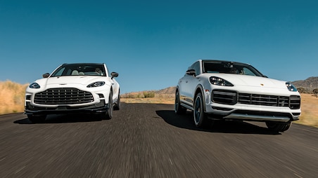 Absolute Units: 2023 Aston Martin DBX707 vs. Porsche Cayenne Turbo GT!